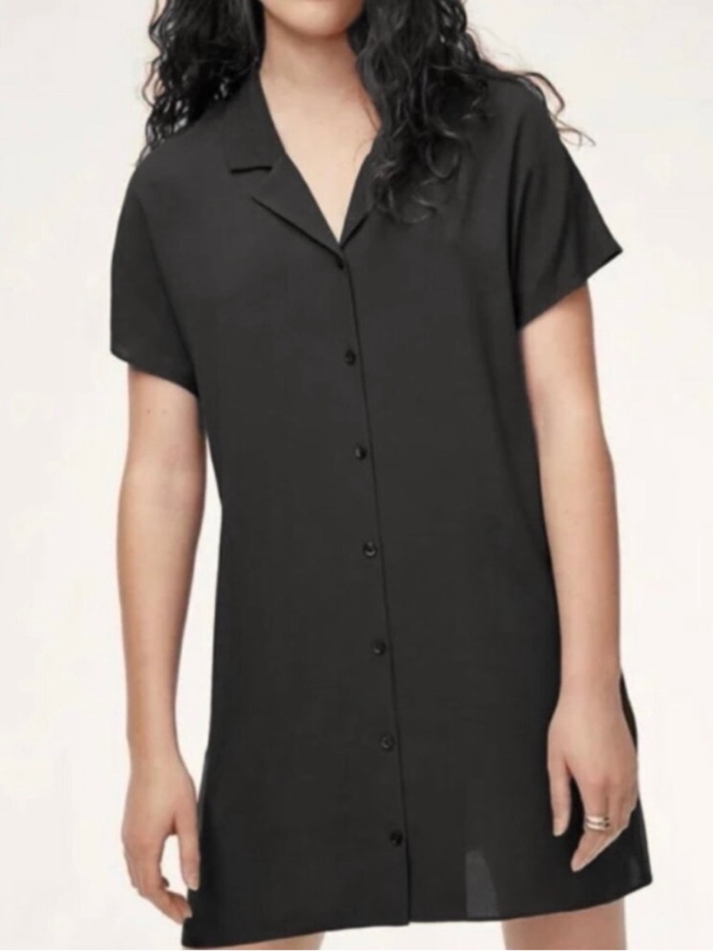 Wilfred Free Black Button-Front Shirt Dress